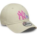 kepsar-bojd-beige-justerbart-band-for-barn-rosa-9forty-dino-icon-fran-new-york-yankees-mlb-av-new-era