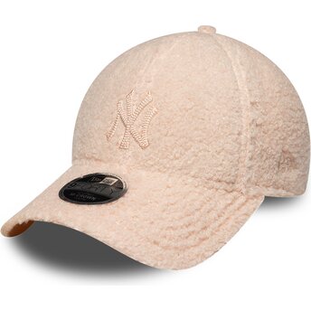Kepsar böjd rosa snapback för barn rosa 9FORTY M-Crown Winter Borg från New York Yankees MLB av New Era