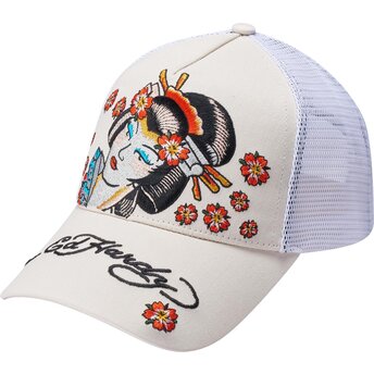 Kepsar böjd beige snapback Tokyo Geisha av Ed Hardy