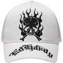 kepsar-bojd-vit-snapback-gothic-skull-in-flames-av-ed-hardy