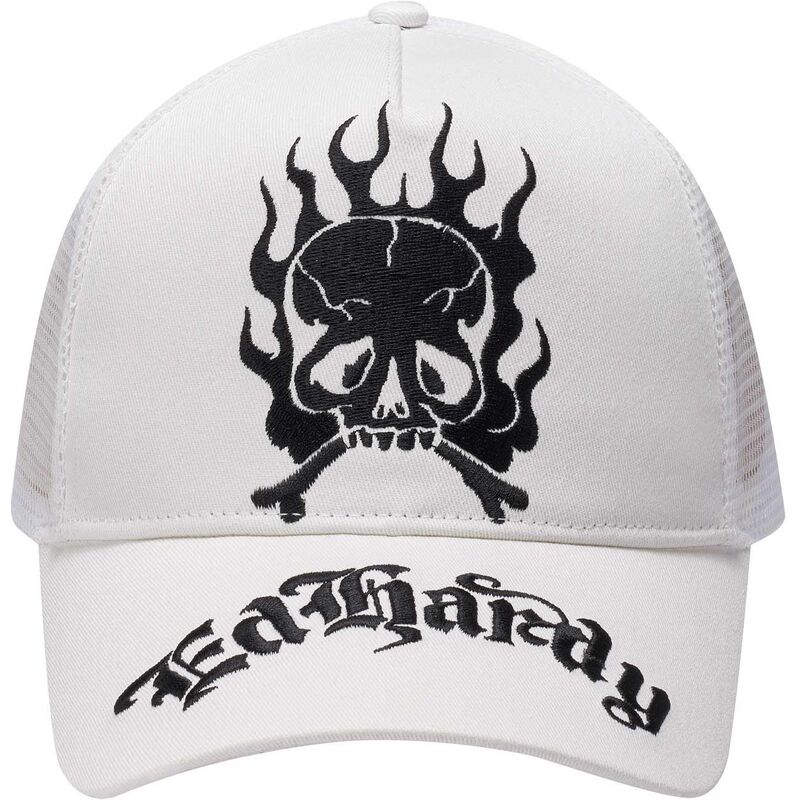 kepsar-bojd-vit-snapback-gothic-skull-in-flames-av-ed-hardy