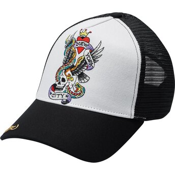 Kepsar böjd svart snapback Nyc av Ed Hardy
