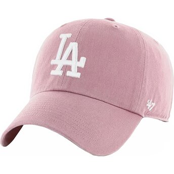 Kepsar böjd rosa justerbart band Clean Up Mauve från Los Angeles Dodgers MLB av 47 Brand
