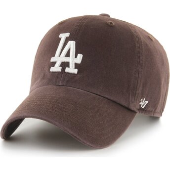 Kepsar böjd brun justerbart band Clean Up No Loop Label från Los Angeles Dodgers MLB av 47 Brand