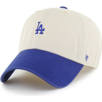 Kepsar böjd beige justerbart band Clean Up Base Runner Two Tone från Los Angeles Dodgers MLB av 47 Brand