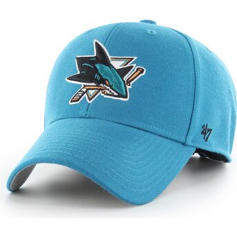 Kepsar böjd blå justerbart band MVP Dark Teal från San Jose Sharks NHL av 47 Brand