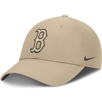 Kepsar böjd beige justerbart band Club Structured Uv Poly Ripstop från Boston Red Sox MLB av Nike