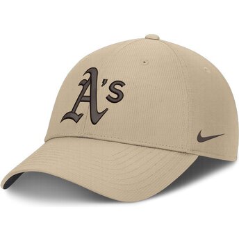 Kepsar böjd beige justerbart band Structured Uv Poly Ripstop från Oakland Athletics MLB av Nike