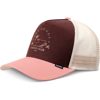 Kepsar böjd brun snapback rosa HFT Lazy Bird av Djinns