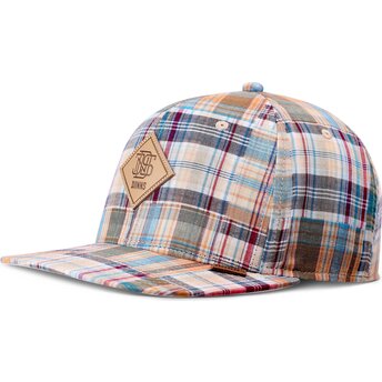 Kepsar platt flerfärgad snapback Patch Check Turquioise av Djinns
