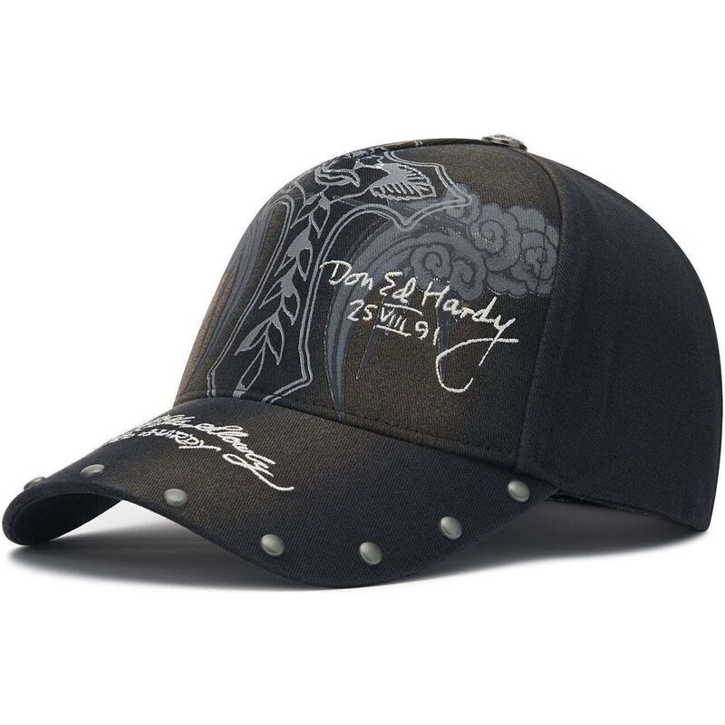 kepsar-bojd-svart-justerbart-band-storming-rose-washed-av-ed-hardy