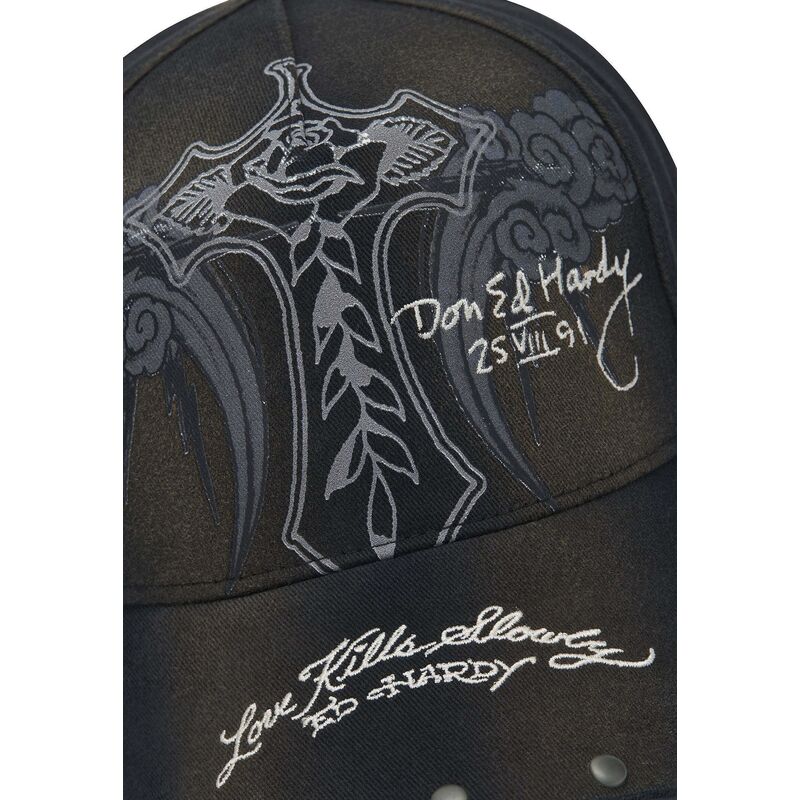 kepsar-bojd-svart-justerbart-band-storming-rose-washed-av-ed-hardy