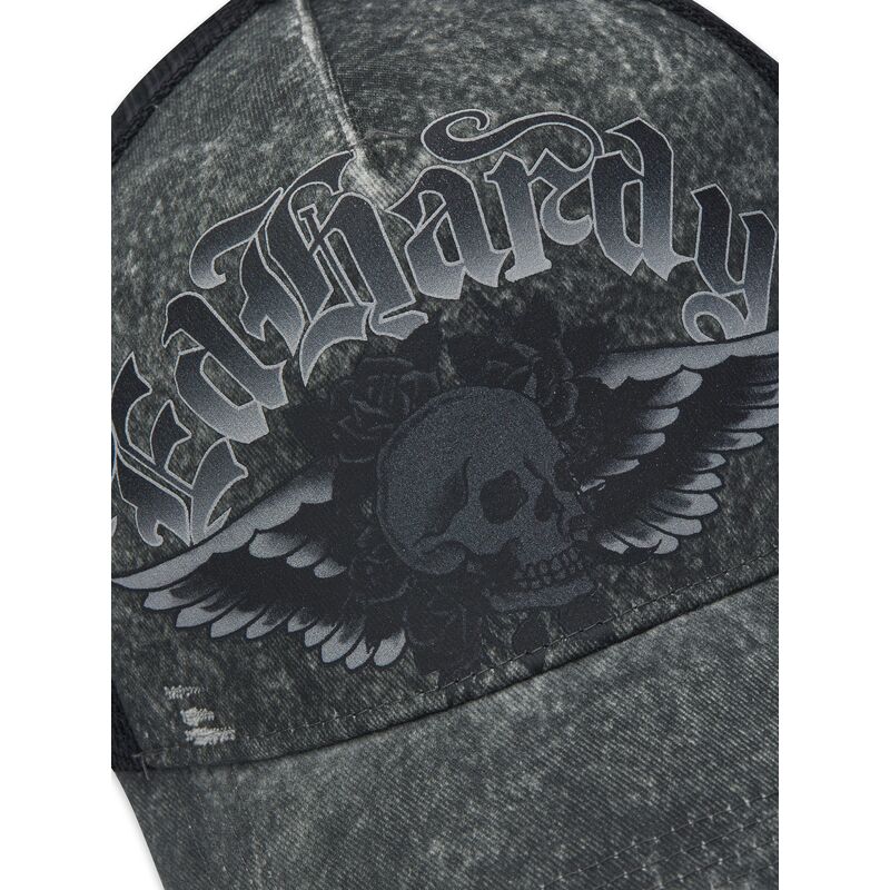 kepsar-bojd-gra-snapback-flaming-gothic-skull-washed-av-ed-hardy