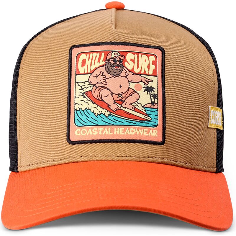 kepsar-bojd-brun-snapback-hft-chill-surf-av-coastal