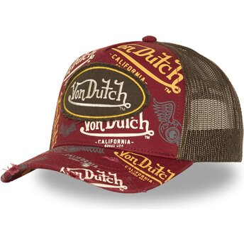Kepsar böjd röd snapback CAFE13 av Von Dutch