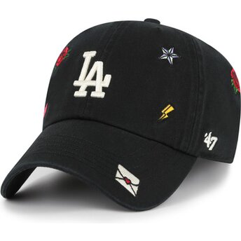 Kepsar böjd svart justerbart band Clean Up Multi Scatter från Los Angeles Dodgers MLB av 47 Brand