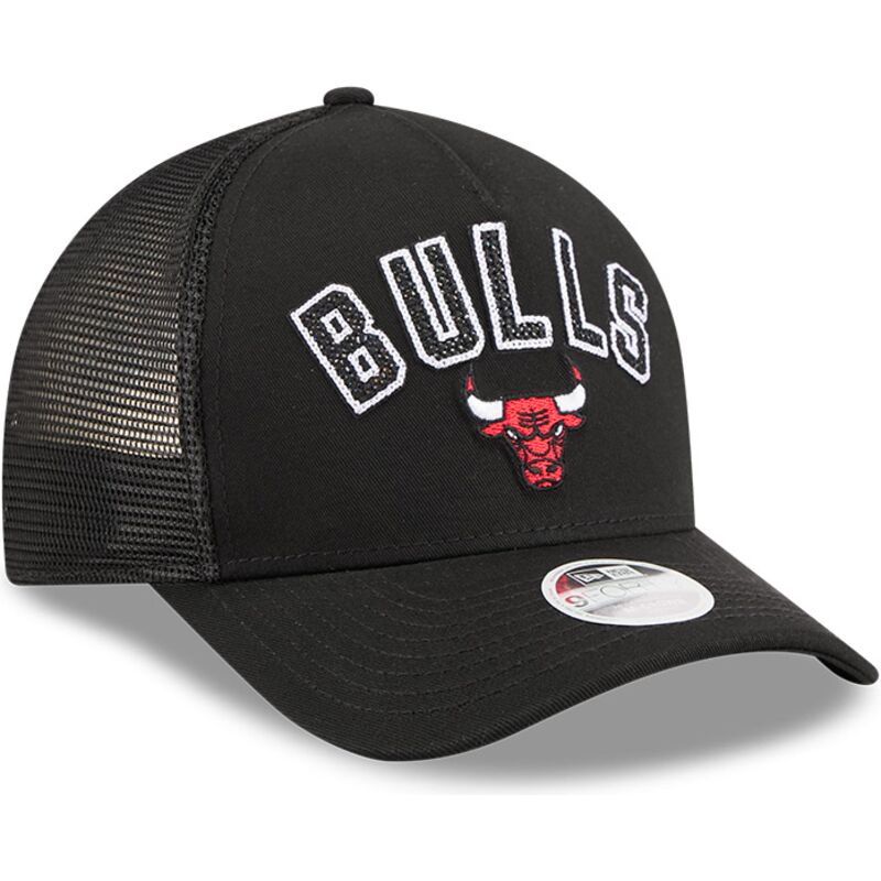 kepsar-bojd-svart-snapback-9forty-m-crown-a-frame-pomp-fran-chicago-bulls-nba-av-new-era