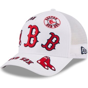 Kepsar böjd vit snapback 9FORTY M-Crown A Frame All Over från Boston Red Sox MLB av New Era