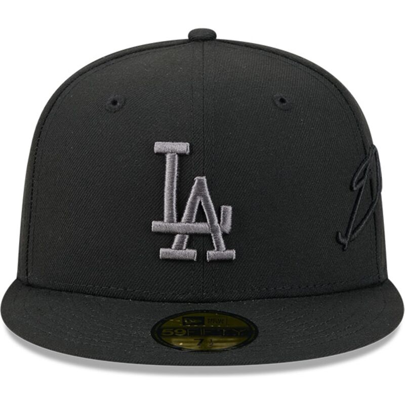 kepsar-platt-svart-justerad-59fifty-side-script-fran-los-angeles-dodgers-mlb-av-new-era
