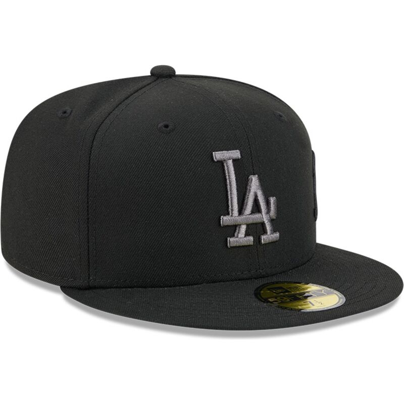 kepsar-platt-svart-justerad-59fifty-side-script-fran-los-angeles-dodgers-mlb-av-new-era