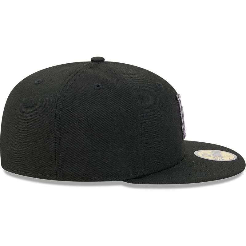 kepsar-platt-svart-justerad-59fifty-side-script-fran-los-angeles-dodgers-mlb-av-new-era