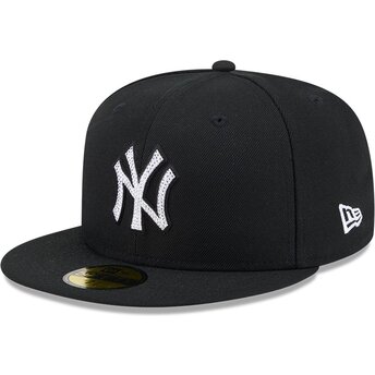 Kepsar platt svart justerad 59FIFTY Rhinestone Badge från New York Yankees MLB av New Era