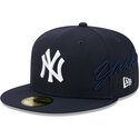 kepsar-platt-marinbla-justerad-59fifty-side-script-fran-new-york-yankees-mlb-av-new-era