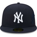 kepsar-platt-marinbla-justerad-59fifty-side-script-fran-new-york-yankees-mlb-av-new-era