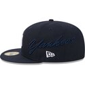 kepsar-platt-marinbla-justerad-59fifty-side-script-fran-new-york-yankees-mlb-av-new-era