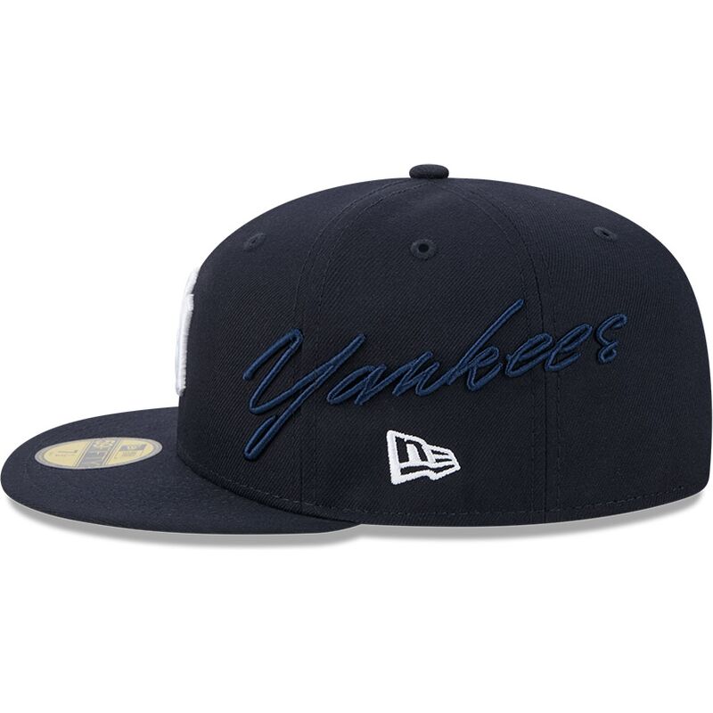 kepsar-platt-marinbla-justerad-59fifty-side-script-fran-new-york-yankees-mlb-av-new-era