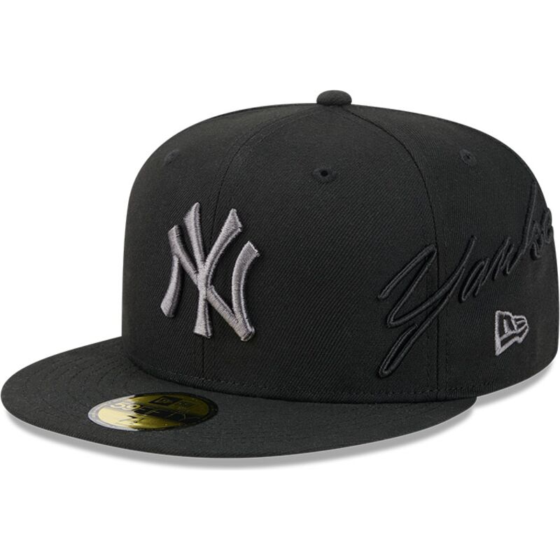 kepsar-platt-svart-justerad-59fifty-side-script-fran-new-york-yankees-mlb-av-new-era