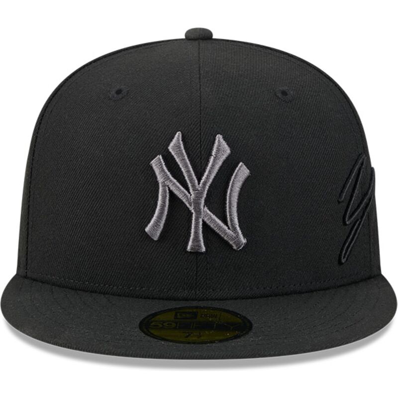 kepsar-platt-svart-justerad-59fifty-side-script-fran-new-york-yankees-mlb-av-new-era