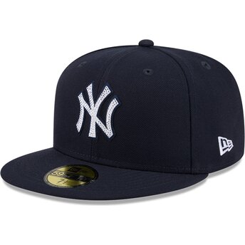 Kepsar platt marinblå justerad 59FIFTY Rhinestone Badge från New York Yankees MLB av New Era