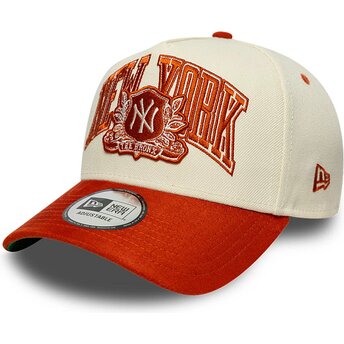 Kepsar böjd beige snapback E Frame Wordmark Suede från New York Yankees MLB av New Era