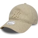 kepsar-bojd-beige-justerbart-band-9twenty-a-frame-melton-luxe-fran-new-york-yankees-mlb-av-new-era