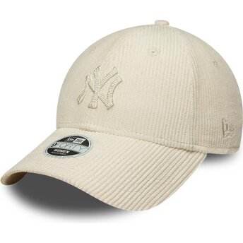 Kepsar böjd beige justerbart band 9FORTY Cord från New York Yankees MLB av New Era