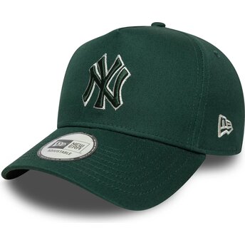 Kepsar böjd grön snapback E Frame Team Outline från New York Yankees MLB av New Era