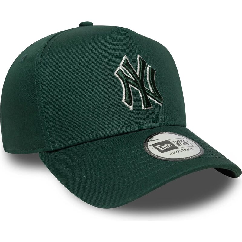 kepsar-bojd-gron-snapback-e-frame-team-outline-fran-new-york-yankees-mlb-av-new-era