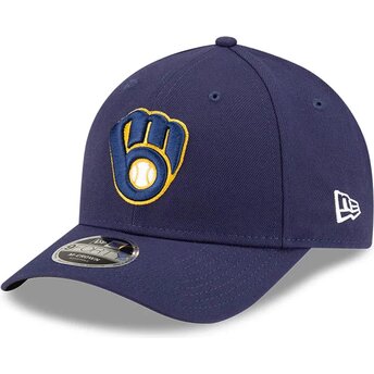 Kepsar böjd marinblå snapback 9FORTY M-Crown Player Replica från Milwaukee Brewers MLB av New Era