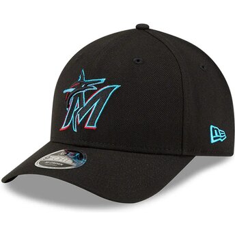 Kepsar böjd svart snapback 9FORTY M-Crown Player Replica från Miami Marlins MLB av New Era