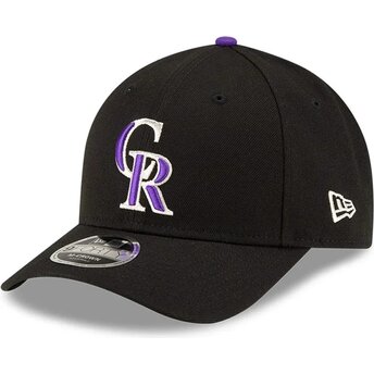 Kepsar böjd svart snapback 9FORTY M-Crown Player Replica från Colorado Rockies MLB av New Era