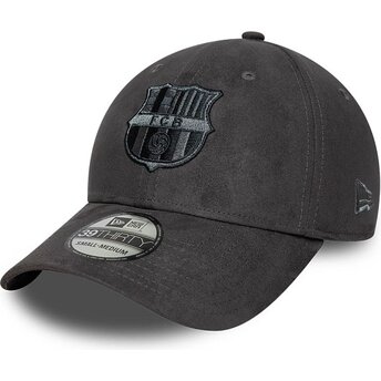 Kepsar böjd grå justerad 39THIRTY Faux Suede från FC Barcelona LALIGA av New Era
