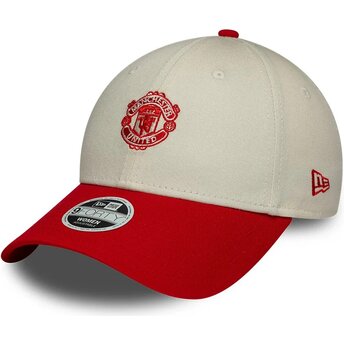 Kepsar böjd beige justerbart band 9FORTY Contrast från Manchester United Football Club Premier League av New Era