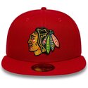 kepsar-platt-rod-justerad-59fifty-basic-fran-chicago-blackhawks-nhl-av-new-era