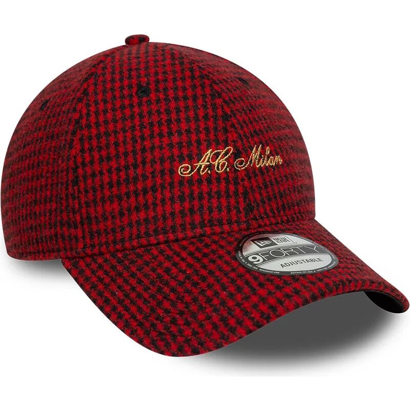 kepsar-bojd-rod-justerbart-band-9forty-houndstooth-fran-ac-milan-serie-a-av-new-era
