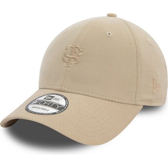 Kepsar böjd beige justerbart band 9FORTY Baby Cord från Stade Toulousain Top 14 av New Era
