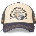 truckerkeps-beige-och-marinbla-crew32-fran-von-dutch
