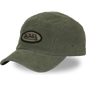 Kepsar böjd 5-panel grön justerbart band C5P VEL03 av Von Dutch