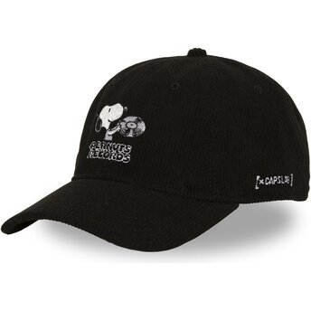 Kepsar böjd svart justerbart band PEA8 REC Records Snoopy Jordnötter av Capslab