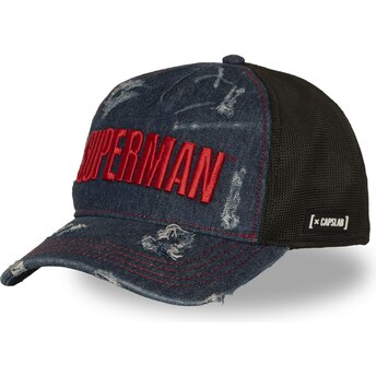 Kepsar böjd marinblå snapback DC12 BLUE Superman DC Comics av Capslab